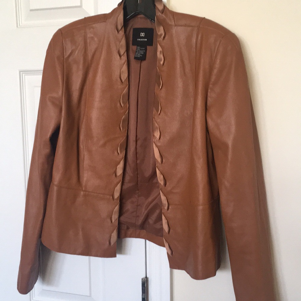 DD Collection Leather and Satin Ribbon Jacket